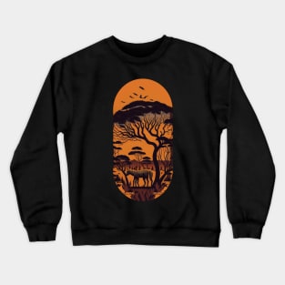 Savanna Serenade - Journey to the African Wilderness Crewneck Sweatshirt